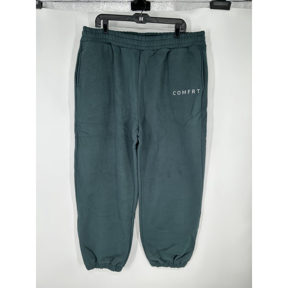 Comfrt Tranquil Sweatpants‎ 2XL Pine Green Joggers Cuffed Fleece Logo Pants
